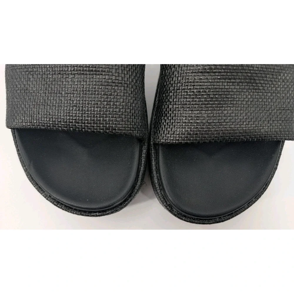 Steve Madden Kasper Slide Black Woven Platform Slip Ons Size 10 - Picture 8 of 9